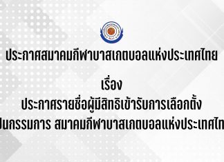 ประกาศรายชื่อผู้มีสิทธิเข้ารับการเลือกตั้งเป็นกรรมการสมาคมกีฬาบาสเกตบอลแห่งประเทศไทย