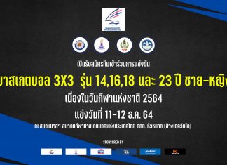 เปิดรับสมัคร ทีมบาส 3×3 รุ่น 14,16,18 และ 23 ปี ช-ญ แข่งในวันกีฬาแห่งชาติ